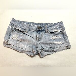 Vintage Y2K American Eagle denim destructed shorts-00